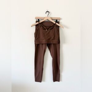 Amazon Women's Leggings and Top Athletic Set in Brown Size S